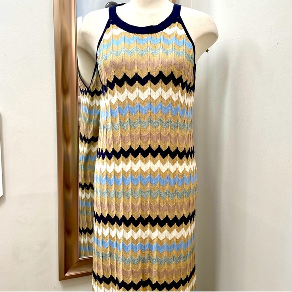 NWT River Island sleeveless knit max dress with chevron pattern. - Picture 3 of 14
